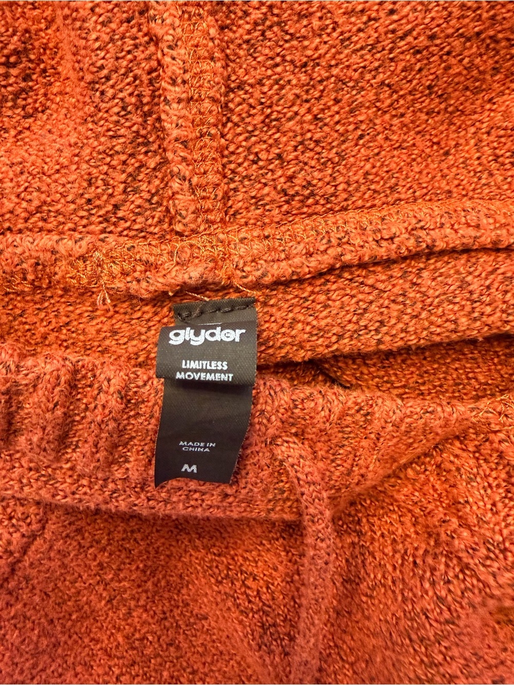 Glyder Unisex Knit Up Hoodie in Brick Red, Size Medium for Men and Women - Picture 12 of 13